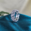 Radiant Halo Eternity Ring – 925 Sterling Silver