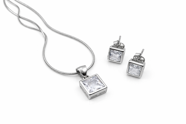 Luxe Square Spark Silver Set