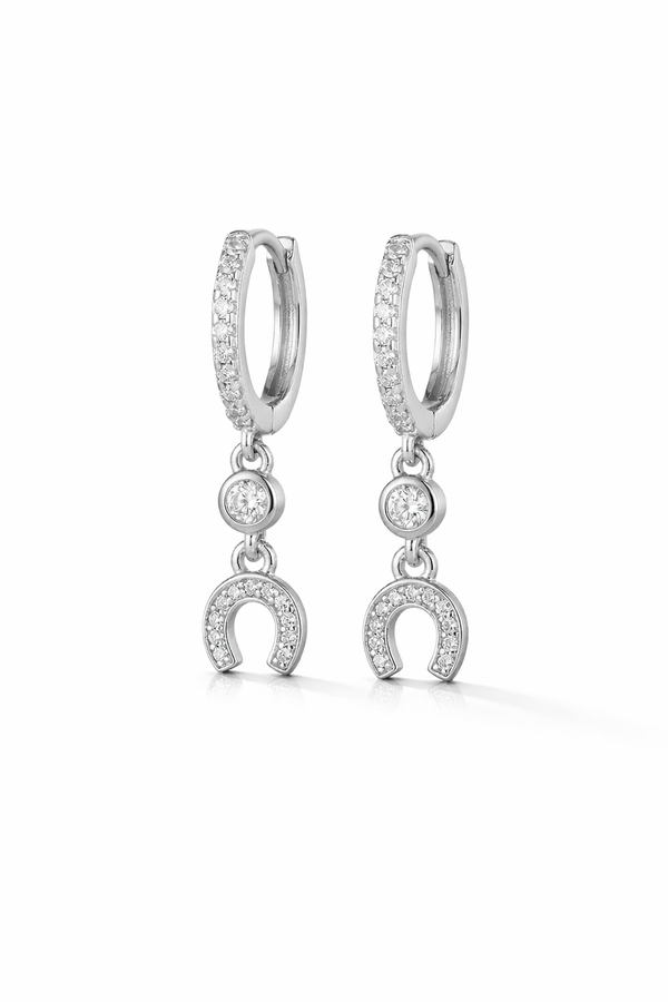 Lucky Charm Horseshoe Hoop Earrings