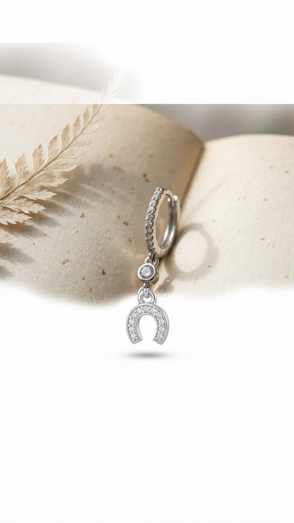 Lucky Charm Horseshoe Hoop Earrings