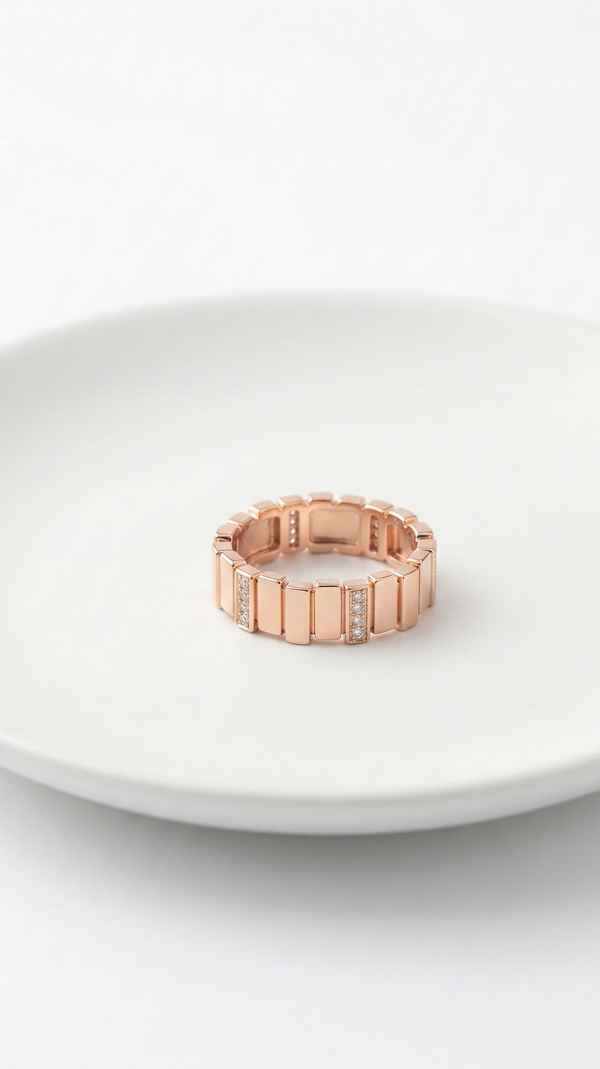 Golden Link Flex Ring – 925 Sterling Silver
