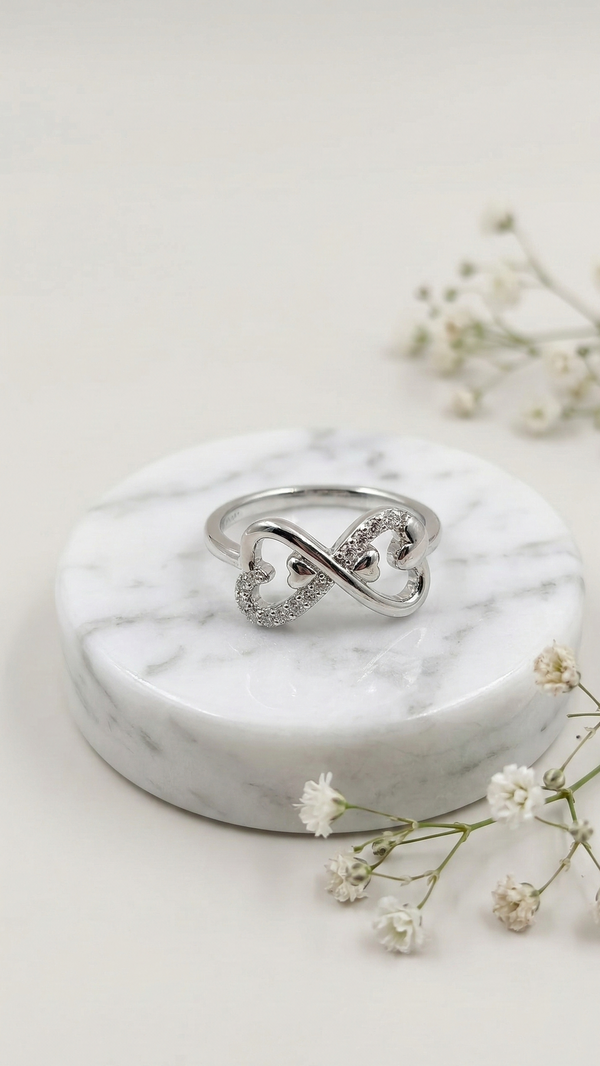 Infinity Twin Heart – 925 Sterling Silver
