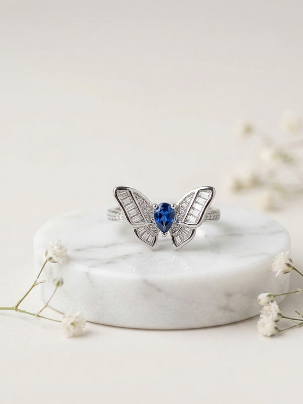 BlueFlare Butterfly Ring