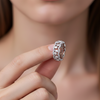 Radiant Halo Eternity Ring – 925 Sterling Silver