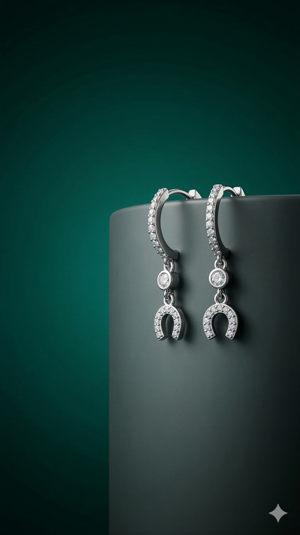 Lucky Charm Horseshoe Hoop Earrings