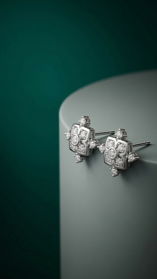 Celeste Cross Sparkle Studs
