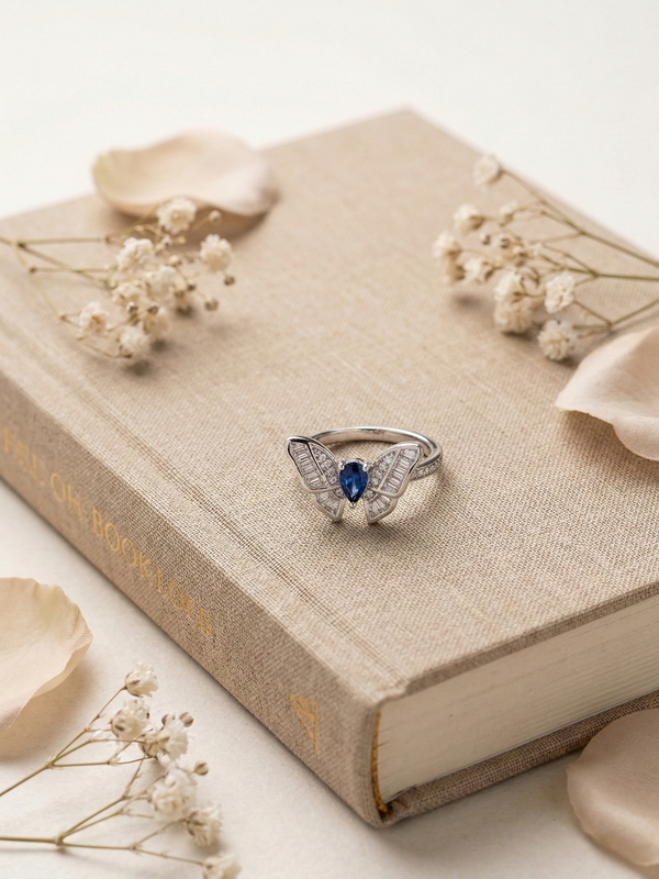 BlueFlare Butterfly Ring