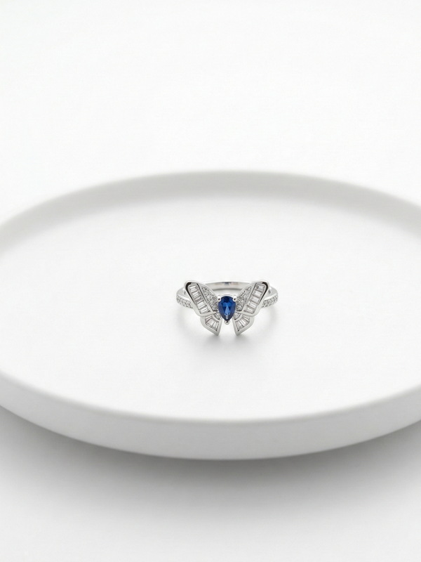 BlueFlare Butterfly Ring