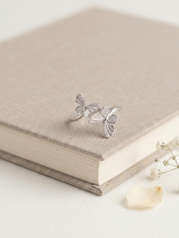 FlutterFit Adjustable Butterfly Ring – 925 Sterling Silver