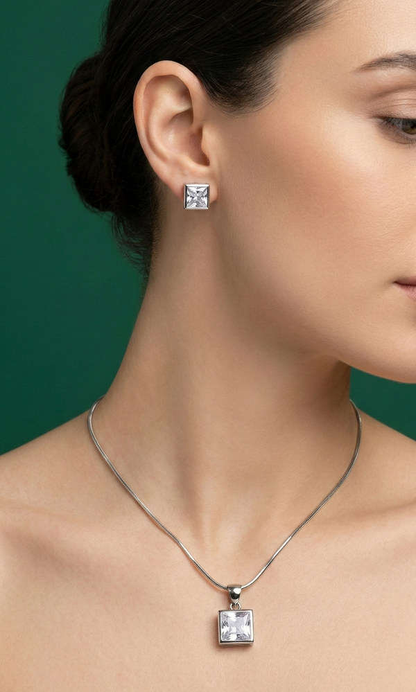 Luxe Square Spark Silver Set