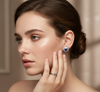 Midnight Aura Sapphire Studs