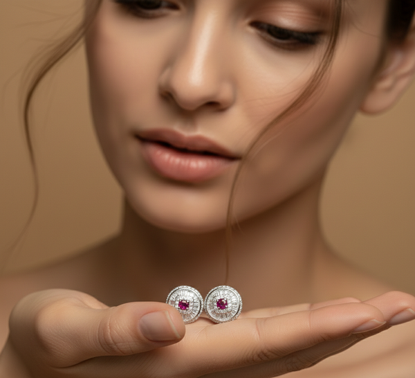 Rosé Halo Luxe Studs