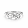 Eternal Knot Crystal Ring – 925 Sterling Silver