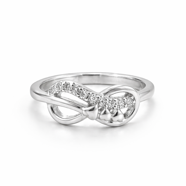 Eternal Knot Crystal Ring – 925 Sterling Silver