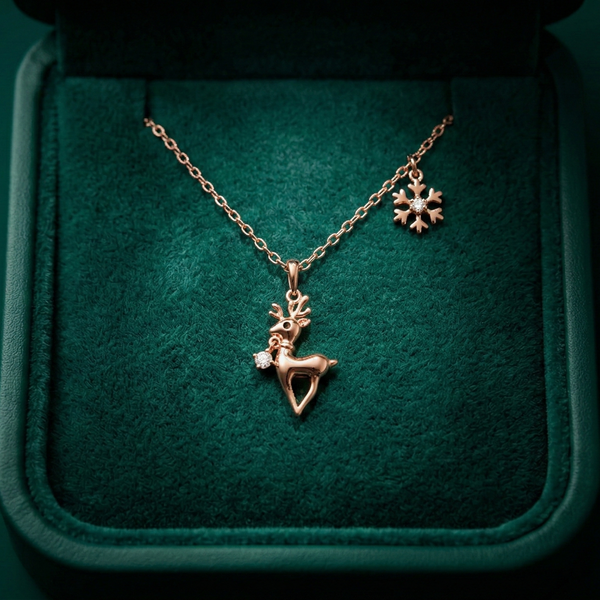 SnowCharm Reindeer Pendant