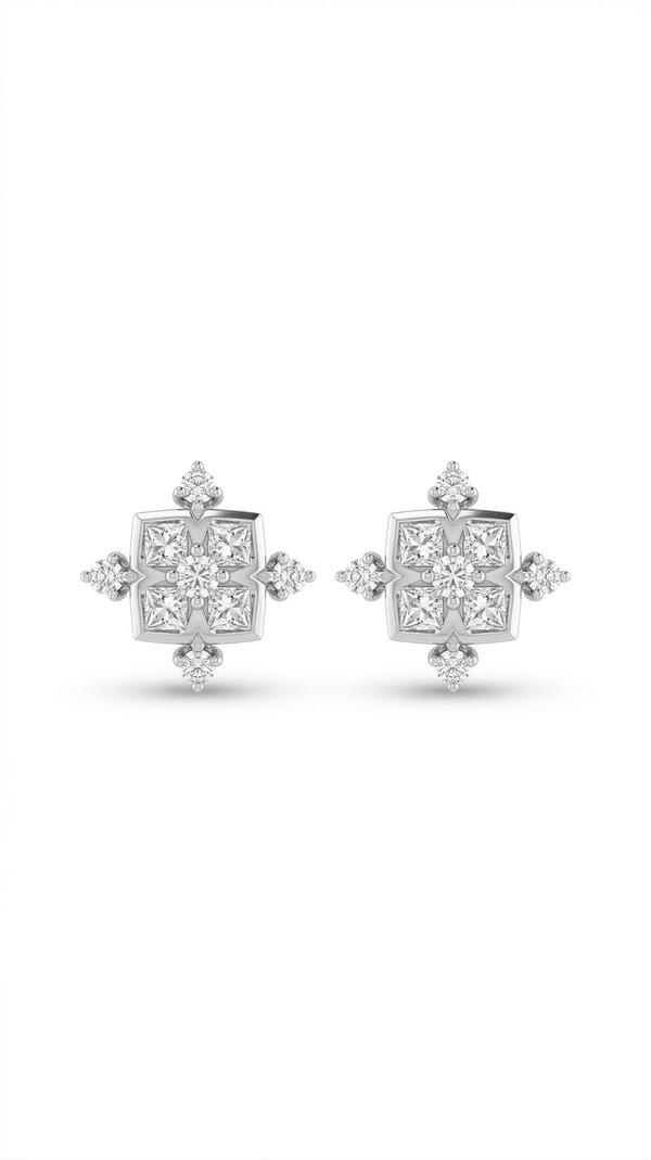 Celeste Cross Sparkle Studs
