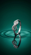 Eternal Knot Crystal Ring – 925 Sterling Silver