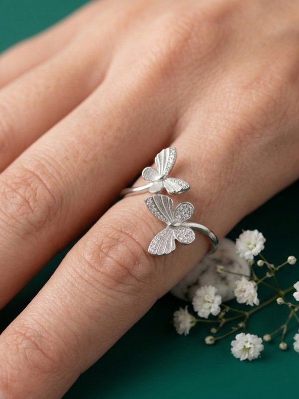 FlutterFit Adjustable Butterfly Ring – 925 Sterling Silver
