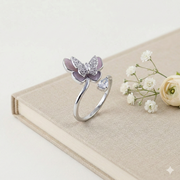 Social Butterfly Adjustable Ring