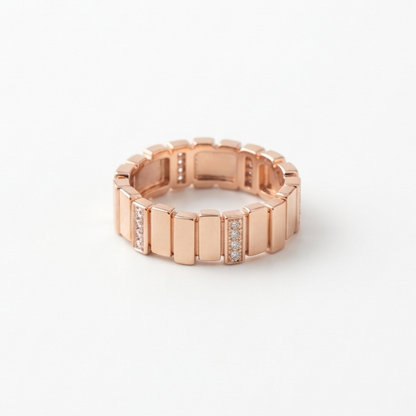 Golden Link Flex Ring – 925 Sterling Silver