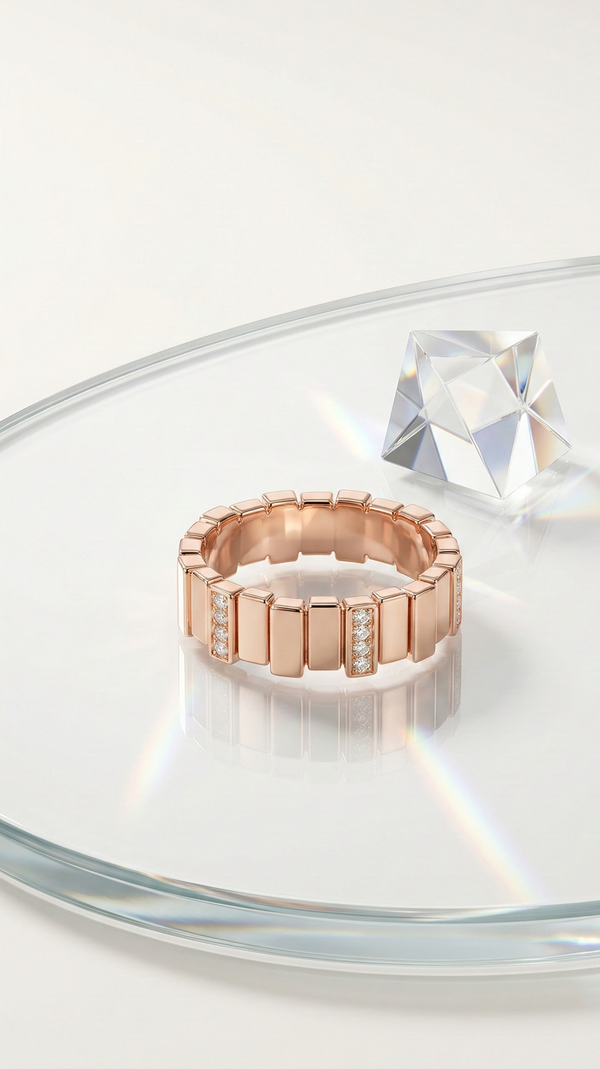 Golden Link Flex Ring – 925 Sterling Silver