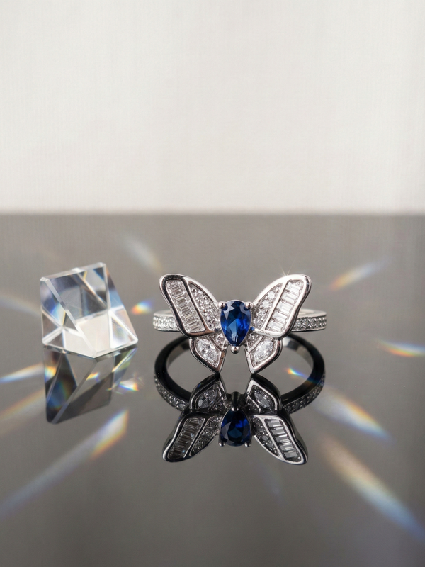 BlueFlare Butterfly Ring