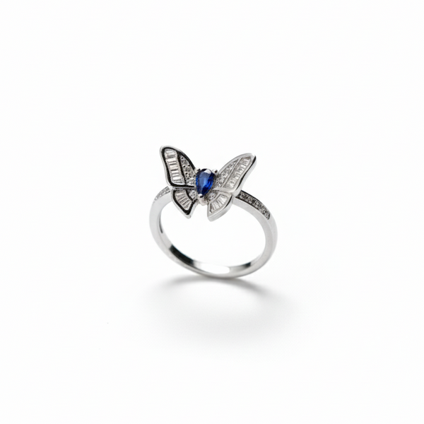 BlueFlare Butterfly Ring