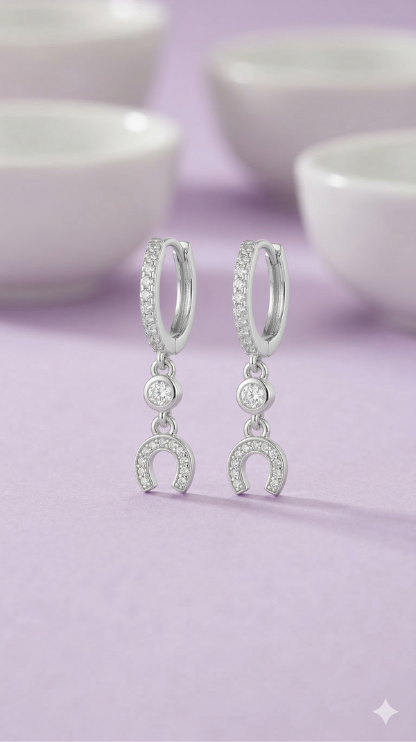 Lucky Charm Horseshoe Hoop Earrings