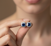 Midnight Aura Sapphire Studs